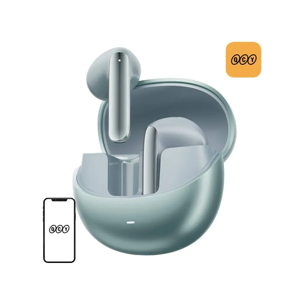 Bezprzewodowe słuchawki douszne TWS QCY AilyBuds Pro+ HT10 Pro ANC Bluetooth 5.3 HFP, A2DP, AVRCP IPX5 (zielone)