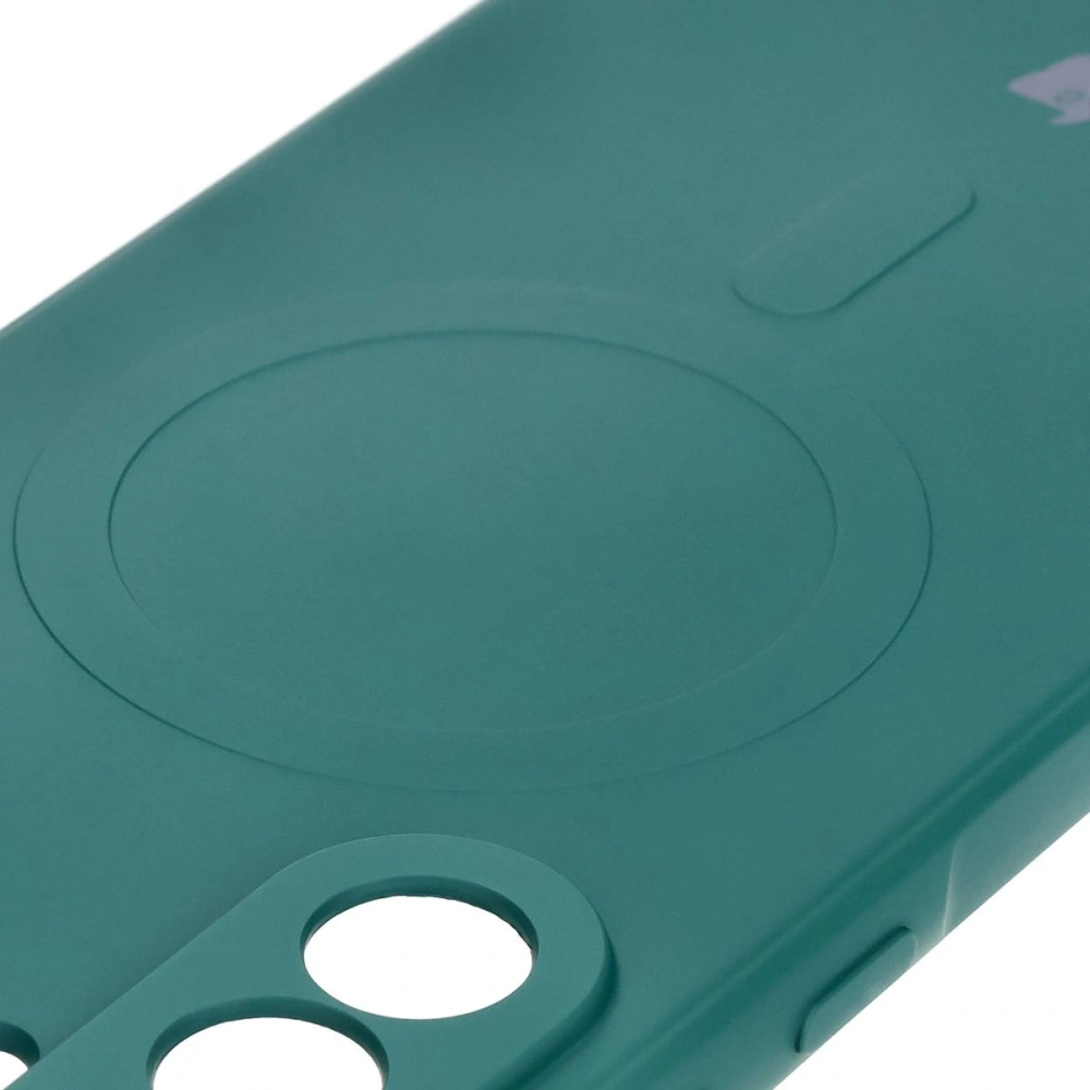 Silikonowe etui z pierścieniem magnetycznym Bizon Case Silicone Magnetic Sq do Samsung Galaxy A36 5G ciemnozielone