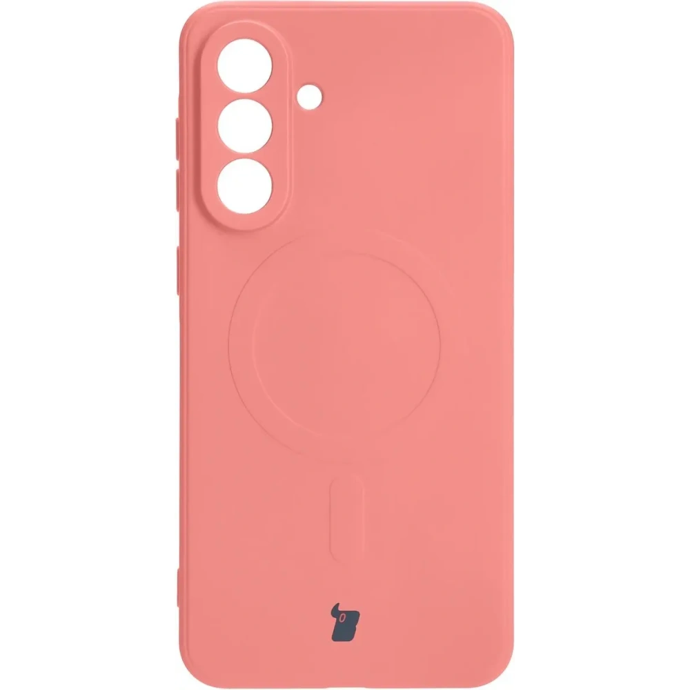 Silikonowe etui z pierścieniem magnetycznym Bizon Case Silicone Magnetic Sq do Samsung Galaxy A56 5G brudnoróżowe