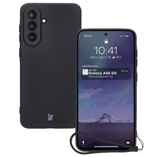 Kup Silikonový obal s magnetickým kroužkem Bizon Case Silicone Magnetic Sq pro Samsung Galaxy A56 5G černý - BIZ8318 - {ean13} - Sklep Home Screen