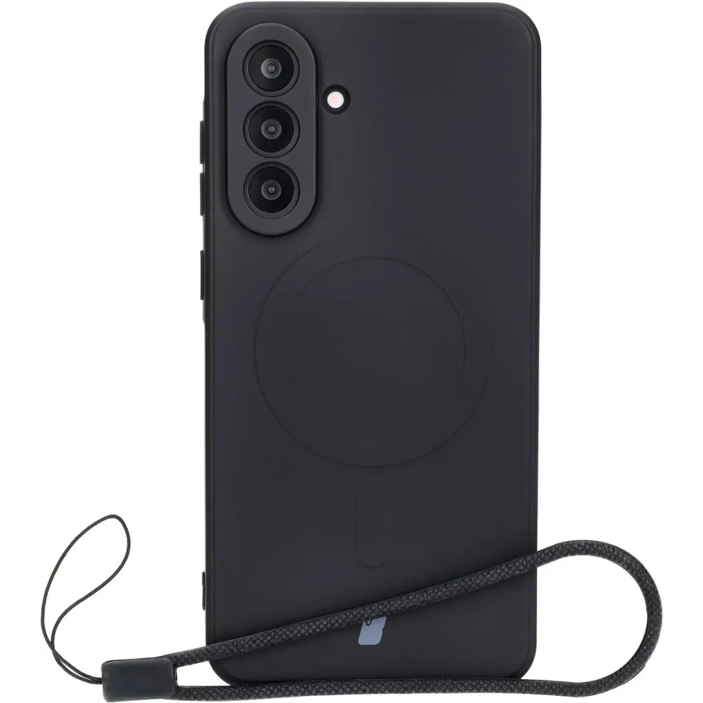 Silikonowe etui z pierścieniem magnetycznym Bizon Case Silicone Magnetic Sq do Samsung Galaxy A56 5G czarne