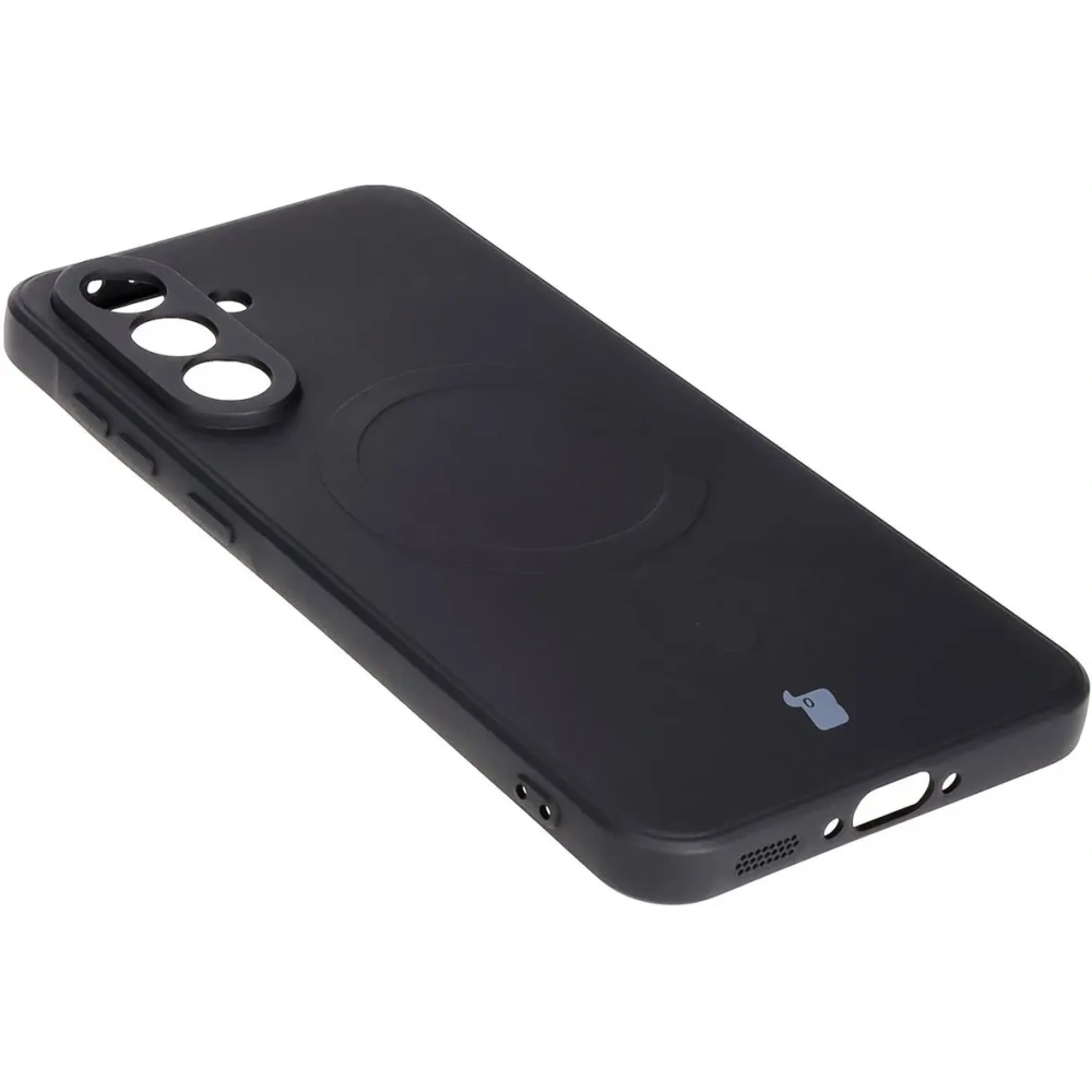 Silikonowe etui z pierścieniem magnetycznym Bizon Case Silicone Magnetic Sq do Samsung Galaxy A56 5G czarne