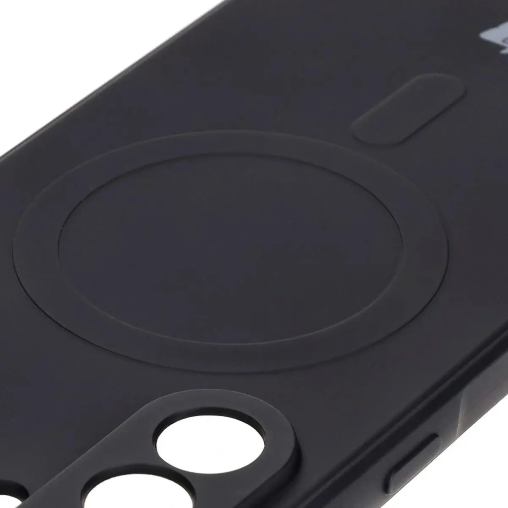 Silikonowe etui z pierścieniem magnetycznym Bizon Case Silicone Magnetic Sq do Samsung Galaxy A56 5G czarne