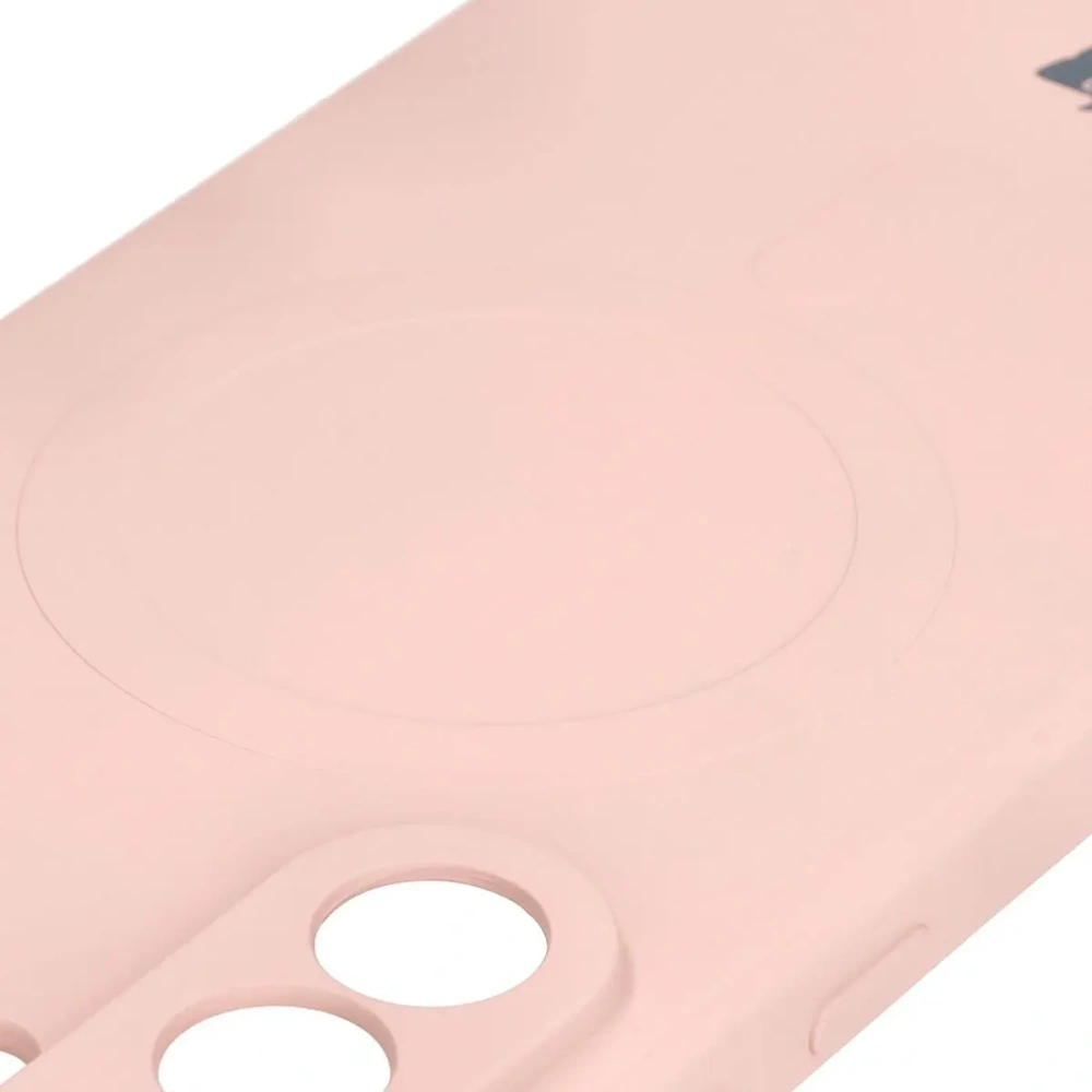 Silikonowe etui z pierścieniem magnetycznym Bizon Case Silicone Magnetic Sq do Samsung Galaxy A56 5G jasnoróżowe