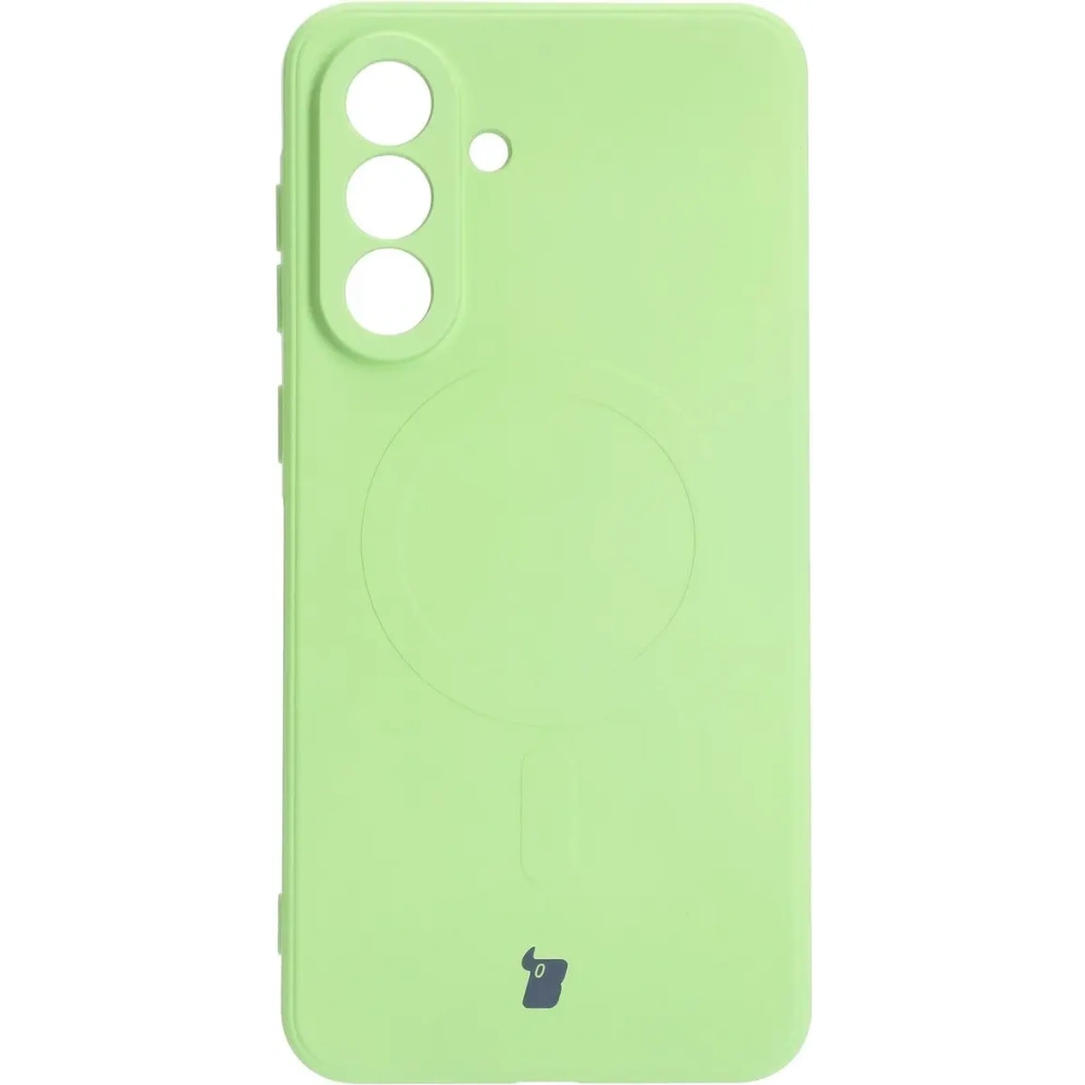 Silikonowe etui z pierścieniem magnetycznym Bizon Case Silicone Magnetic Sq do Samsung Galaxy A56 5G jasnozielone