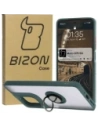 Bizon Case Hybrid Ring Motorola Moto G75 5G rauchig mit einem dunkelgrünen Rahmen
