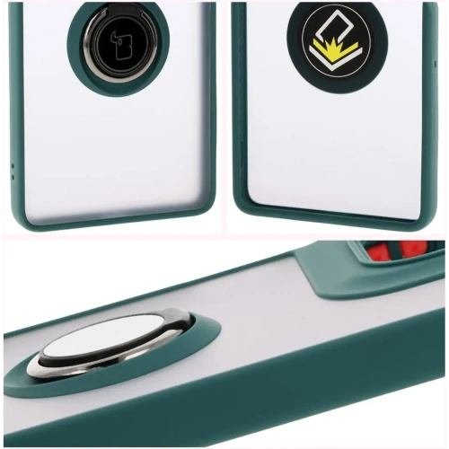 Kup Etui z uchwytem na palec Bizon Case Hybrid Ring do Motorola Moto G75 5G zakouřené s tmavě zeleným rámečkem - BIZ8322 - {ean13} - Sklep Home Screen
