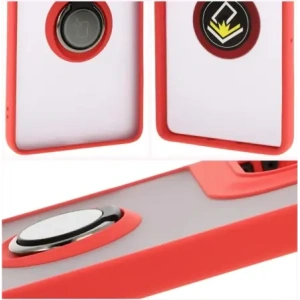 Kup Etui z uchwytem na palec Bizon Case Hybrid Ring do Motorola Moto G75 5G przydymione z czerwoną ramką - BIZ8323 - {ean13} - Sklep Home Screen