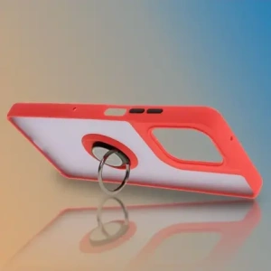 Kup Etui z uchwytem na palec Bizon Case Hybrid Ring do Motorola Moto G75 5G przydymione z czerwoną ramką - BIZ8323 - {ean13} - Sklep Home Screen