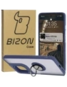 Bizon Case Hybrid Ring Motorola Moto G75 5G rauchig mit einem dunkelblauen Rahmen