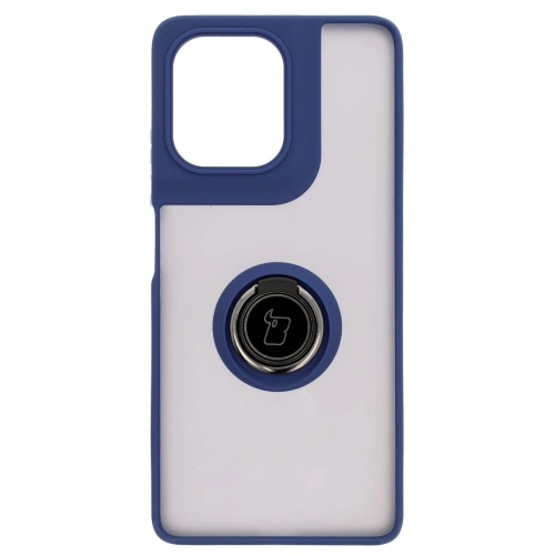 Kup Bizon Case Hybrid Ring Motorola Moto G75 5G fumuriu cu un cadru albastru închis - BIZ8324 - {ean13} - Sklep Home Screen