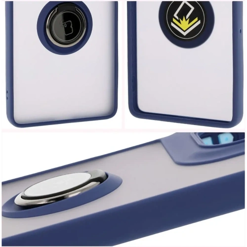 Kup Bizon Case Hybrid Ring Motorola Moto G75 5G fumuriu cu un cadru albastru închis - BIZ8324 - {ean13} - Sklep Home Screen