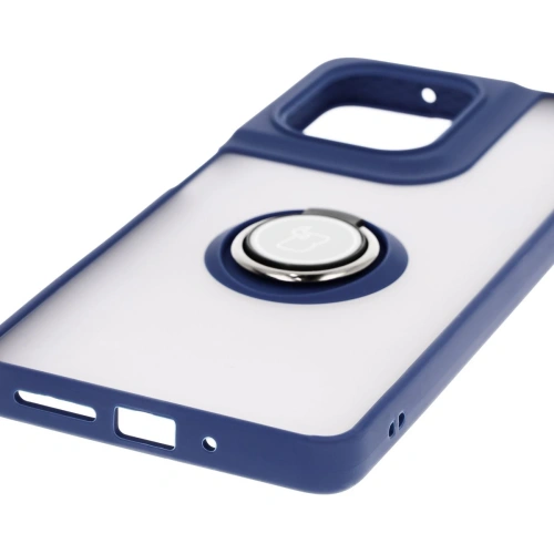 Kup Bizon Case Hybrid Ring Motorola Moto G75 5G fumuriu cu un cadru albastru închis - BIZ8324 - {ean13} - Sklep Home Screen
