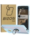 Bizon Case Hybrid Ring Motorola Moto G75 5G fumuriu cu un cadru bleu deschis