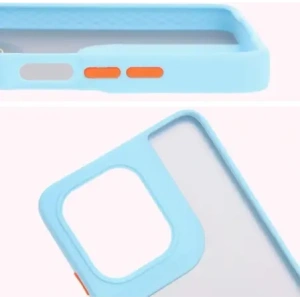 Kup Etui z uchwytem na palec Bizon Case Hybrid Ring do Motorola Moto G75 5G przydymione z jasnoniebieską ramką - BIZ8325 - {ean13} - Sklep Home Screen