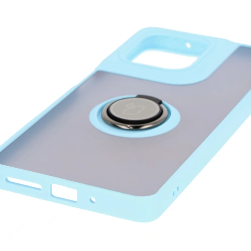 Kup Bizon Case Hybrid Ring Motorola Moto G75 5G fumuriu cu un cadru bleu deschis - BIZ8325 - {ean13} - Sklep Home Screen