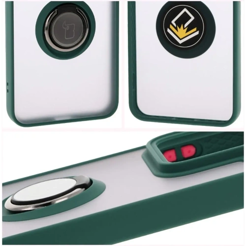 Buy Bizon Case Hybrid Ring Xiaomi 15 smoky with a dark green frame - BIZ8326 - {ean13} - Home Screen Store Europe