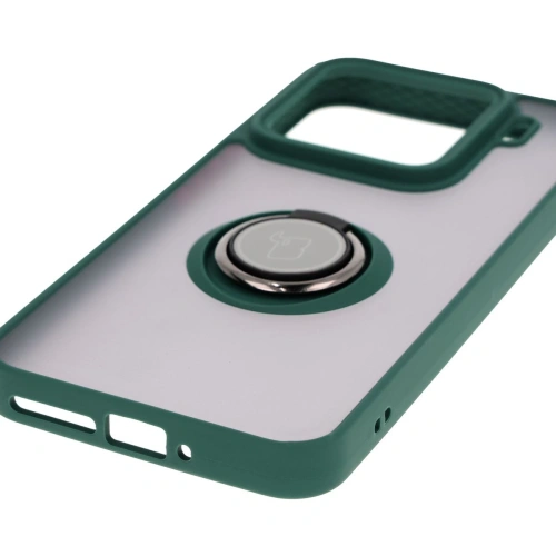 Buy Bizon Case Hybrid Ring Xiaomi 15 smoky with a dark green frame - BIZ8326 - {ean13} - Home Screen Store Europe