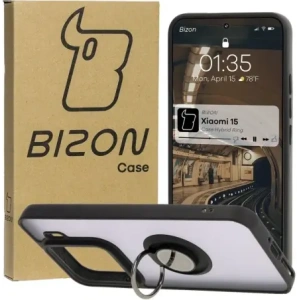Kup Etui z uchwytem na palec Bizon Case Hybrid Ring do Xiaomi 15 przydymione z czarną ramką - BIZ8327 - {ean13} - Sklep Home Screen