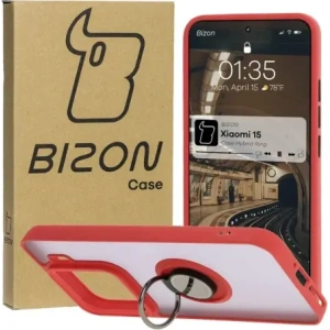 Buy Bizon Case Hybrid Ring Xiaomi 15 smoky with a red frame - BIZ8328 - {ean13} - Home Screen Store Europe