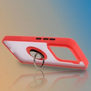 Kup Etui z uchwytem na palec Bizon Case Hybrid Ring do Xiaomi 15 przydymione z czerwoną ramką - BIZ8328 - {ean13} - Sklep Home Screen