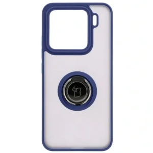 Kup Etui z uchwytem na palec Bizon Case Hybrid Ring do Xiaomi 15 przydymione z granatową ramką - BIZ8329 - {ean13} - Sklep Home Screen