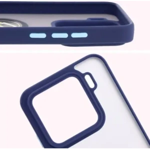 Kup Etui z uchwytem na palec Bizon Case Hybrid Ring do Xiaomi 15 przydymione z granatową ramką - BIZ8329 - {ean13} - Sklep Home Screen
