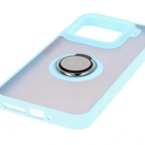 Kup Etui z uchwytem na palec Bizon Case Hybrid Ring do Xiaomi 15 przydymione z jasnoniebieską ramką - BIZ8330 - {ean13} - Sklep Home Screen