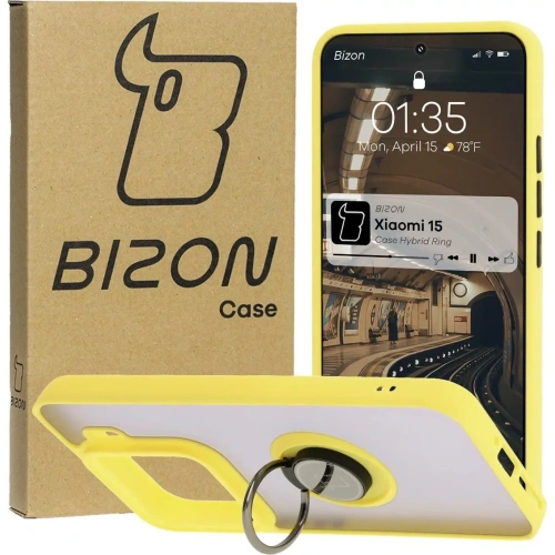 Kup Bizon Case Hybrid Ring Xiaomi 15 füstös sárga kerettel - BIZ8331 - {ean13} - Sklep Home Screen