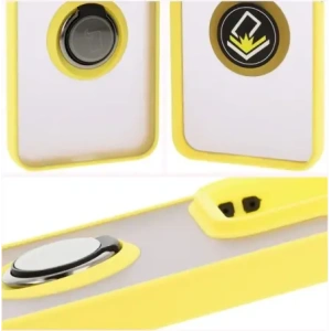 Kup Etui z uchwytem na palec Bizon Case Hybrid Ring do Xiaomi 15 przydymione z żółtą ramką - BIZ8331 - {ean13} - Sklep Home Screen