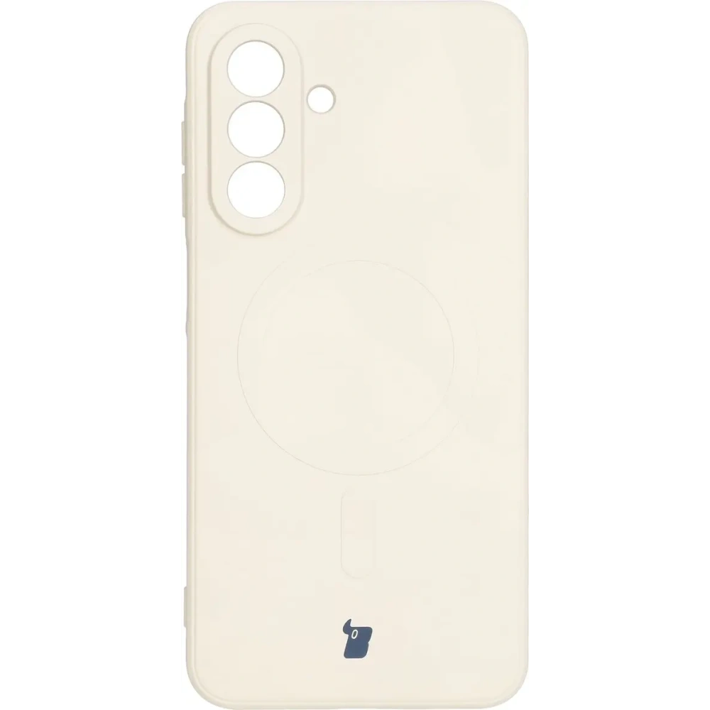 Silikonowe etui z pierścieniem magnetycznym Bizon Case Silicone Magnetic Sq do Samsung Galaxy A26 5G beżowe
