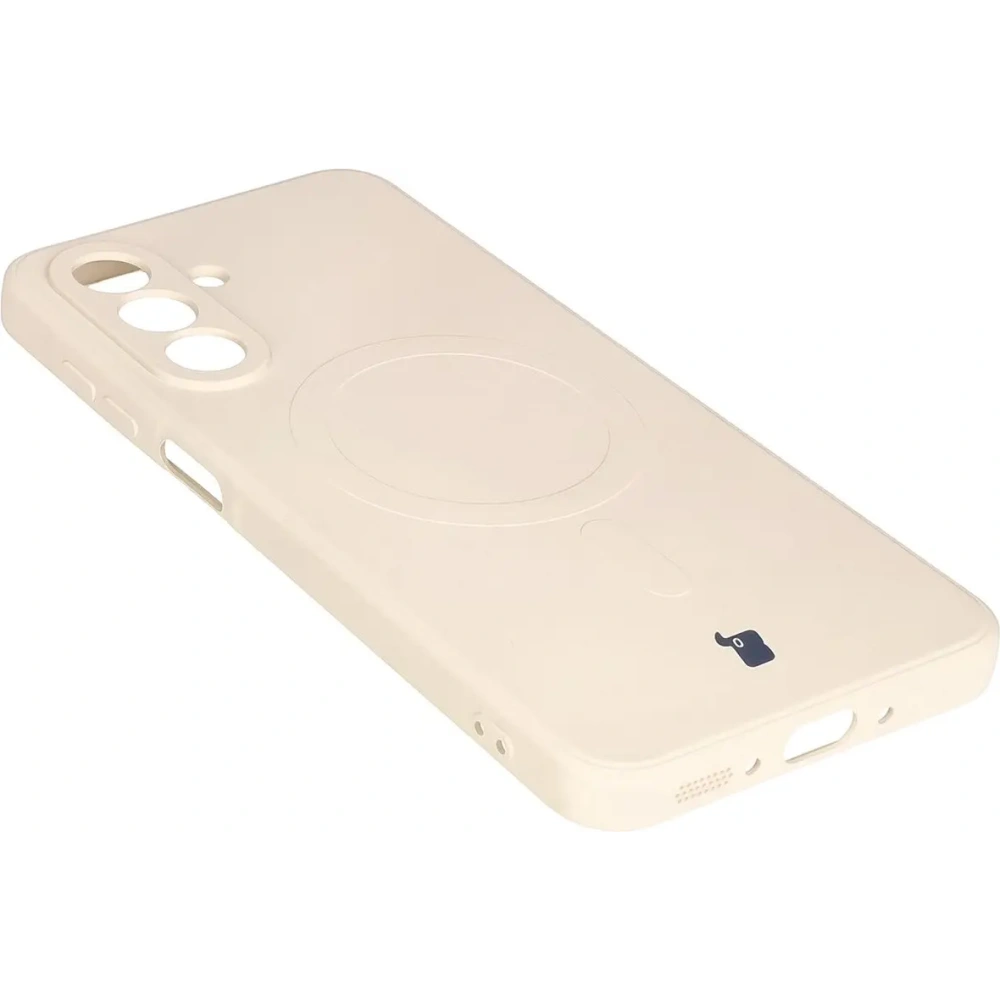 Silikonowe etui z pierścieniem magnetycznym Bizon Case Silicone Magnetic Sq do Samsung Galaxy A26 5G beżowe