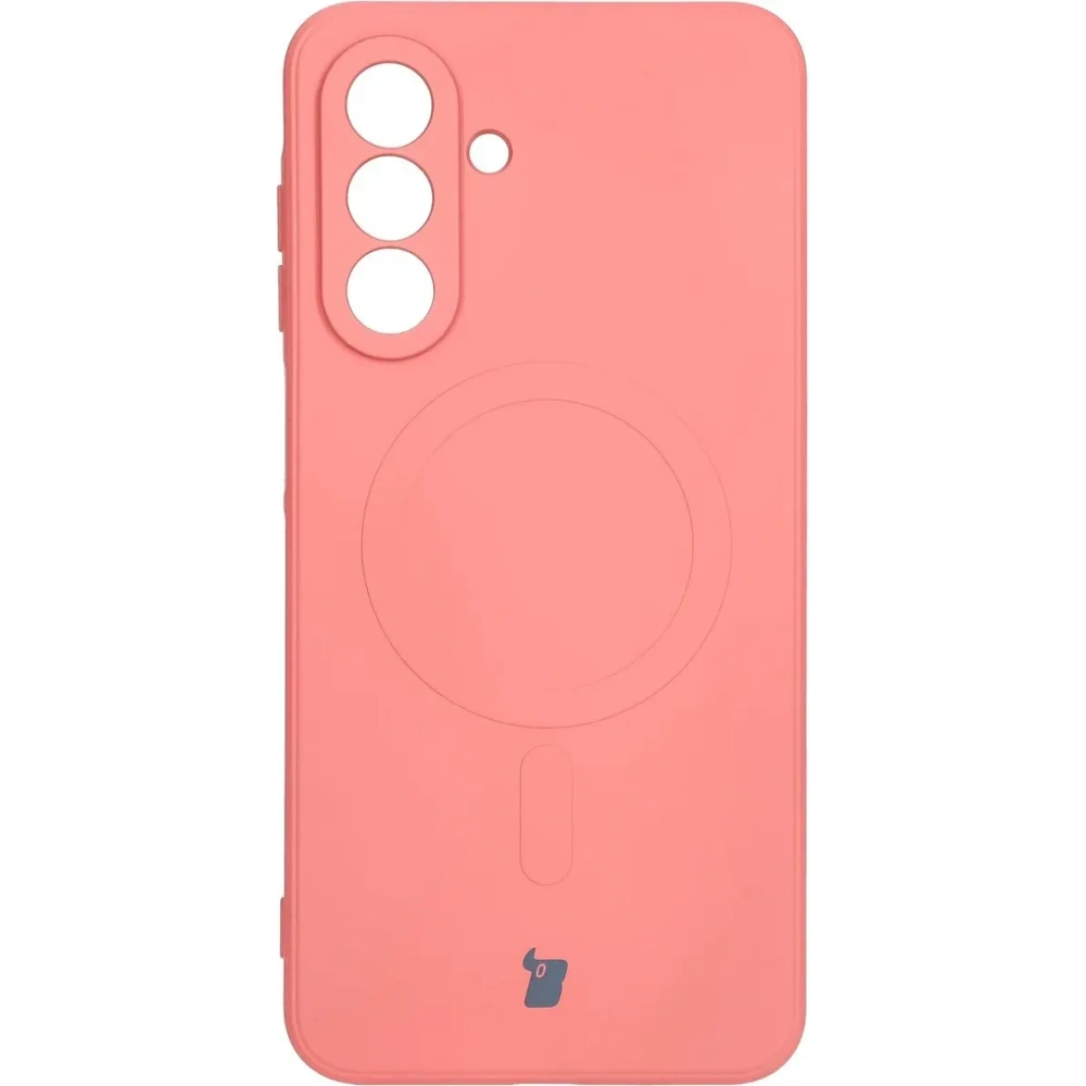 Silikonowe etui z pierścieniem magnetycznym Bizon Case Silicone Magnetic Sq do Samsung Galaxy A26 5G brudnoróżowe