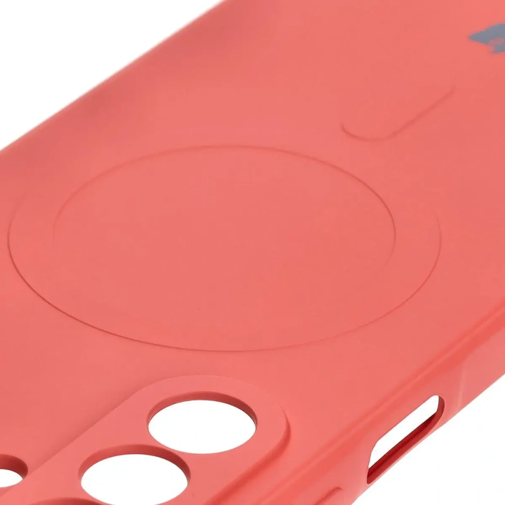 Silikonowe etui z pierścieniem magnetycznym Bizon Case Silicone Magnetic Sq do Samsung Galaxy A26 5G brudnoróżowe