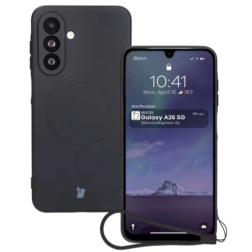 Kup Silikonový obal s magnetickým kroužkem Bizon Case Silicone Magnetic Sq pro Samsung Galaxy A26 5G černý - BIZ8335 - {ean13} - Sklep Home Screen