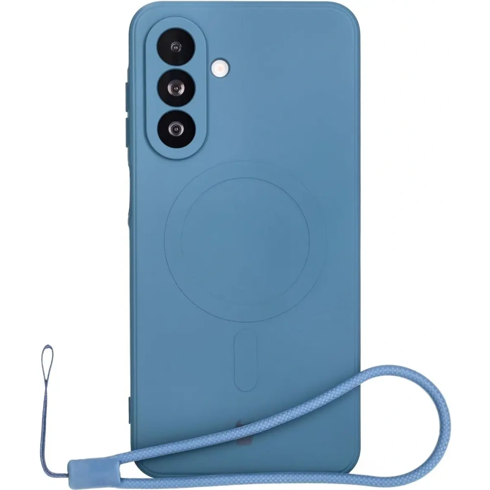 Silikonowe etui z pierścieniem magnetycznym Bizon Case Silicone Magnetic Sq do Samsung Galaxy A26 5G granatowe