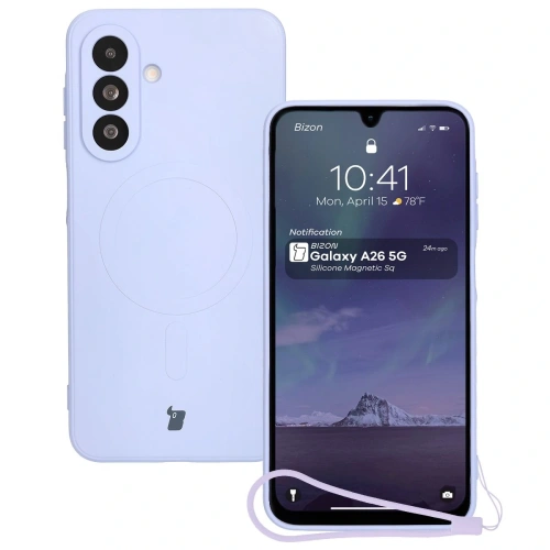 Kup Silikonowe etui z pierścieniem magnetycznym Bizon Case Silicone Magnetic Sq do Samsung Galaxy A26 5G jasnofioletowe - BIZ8337 - {ean13} - Sklep Home Screen