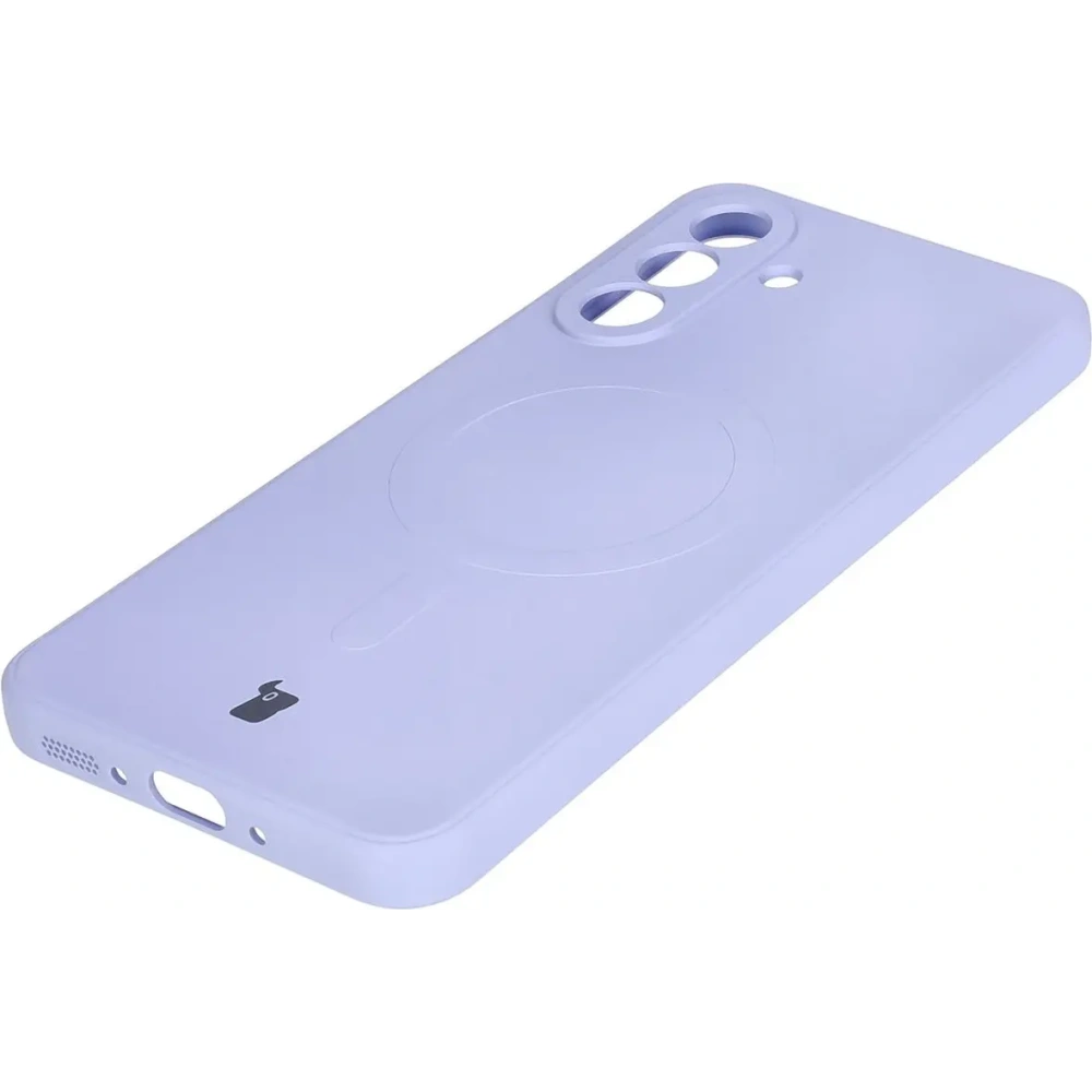 Silikonowe etui z pierścieniem magnetycznym Bizon Case Silicone Magnetic Sq do Samsung Galaxy A26 5G jasnofioletowe