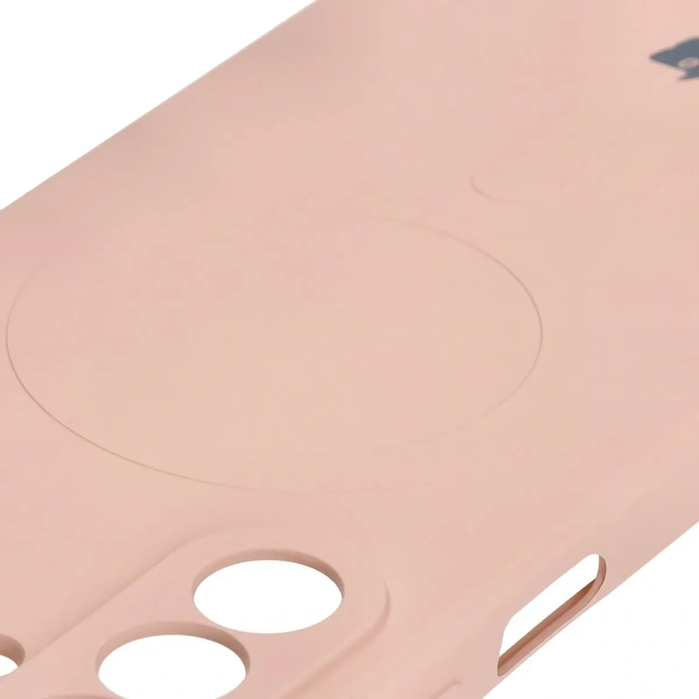 Silikonowe etui z pierścieniem magnetycznym Bizon Case Silicone Magnetic Sq do Samsung Galaxy A26 5G jasnoróżowe