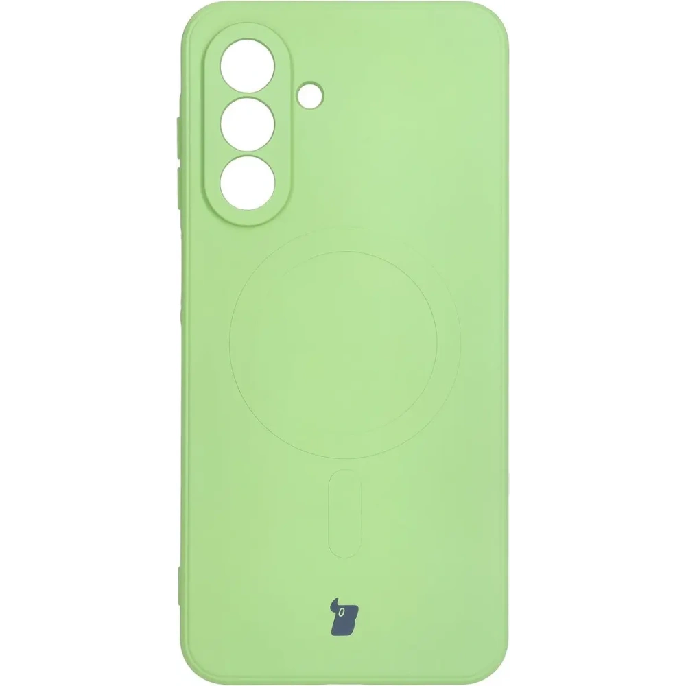 Silikonowe etui z pierścieniem magnetycznym Bizon Case Silicone Magnetic Sq do Samsung Galaxy A26 5G jasnozielone