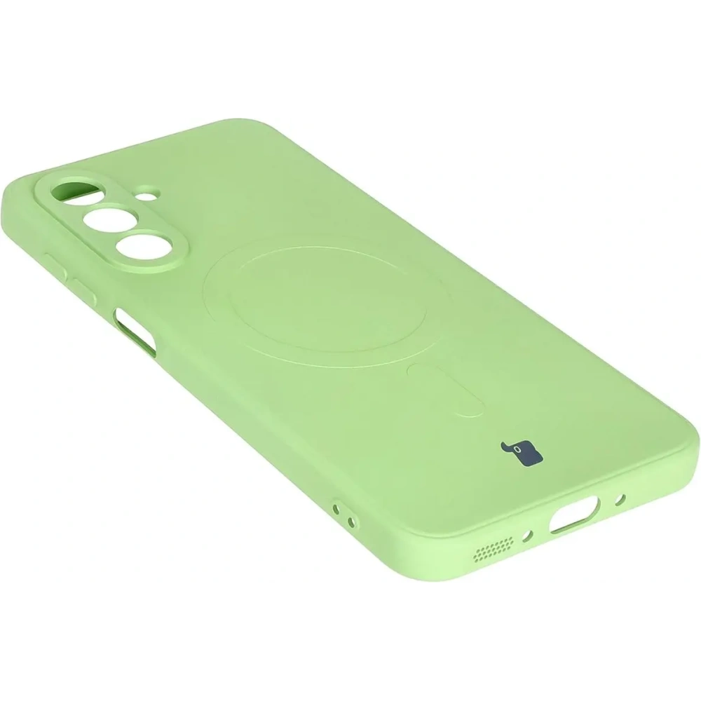 Silikonowe etui z pierścieniem magnetycznym Bizon Case Silicone Magnetic Sq do Samsung Galaxy A26 5G jasnozielone