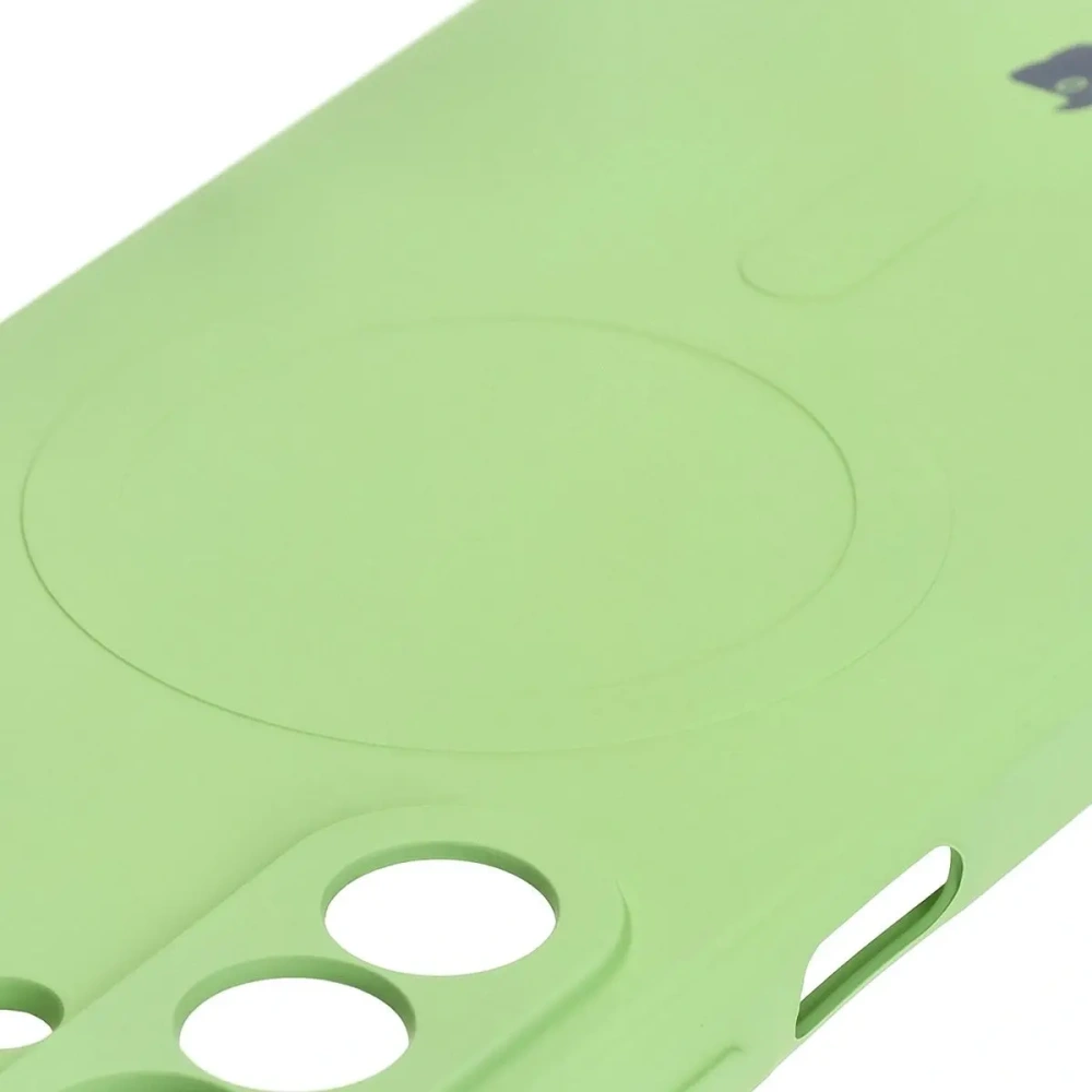 Silikonowe etui z pierścieniem magnetycznym Bizon Case Silicone Magnetic Sq do Samsung Galaxy A26 5G jasnozielone