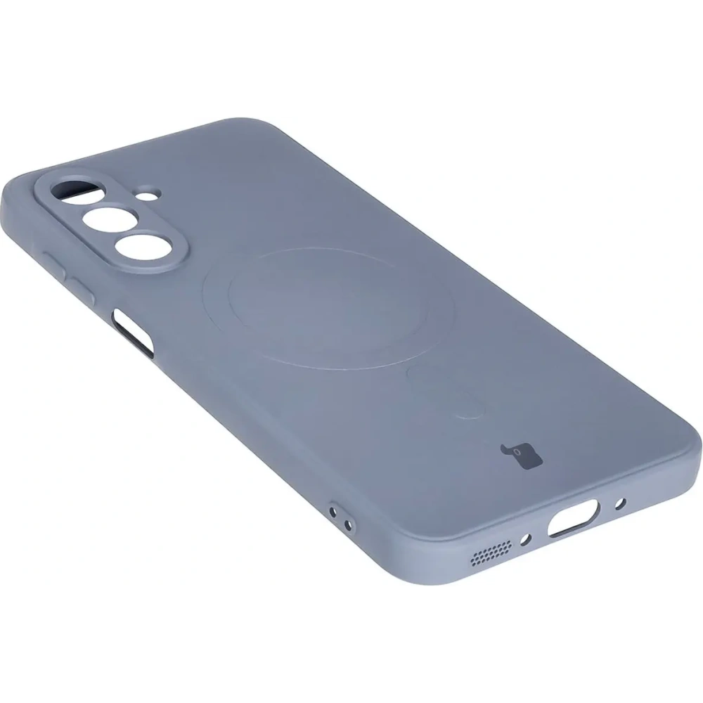 Silikonowe etui z pierścieniem magnetycznym Bizon Case Silicone Magnetic Sq do Samsung Galaxy A26 5G szare