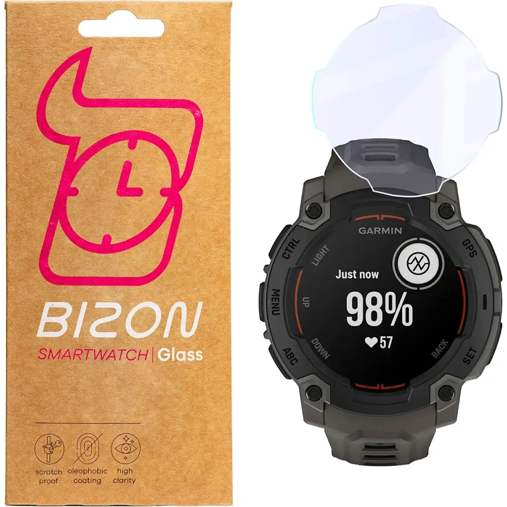 Elastyczne szkło hybrydowe Bizon Glass Watch Mule do Garmin Instinct E 45 mm