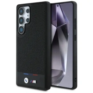 Kup Etui BMW Leather Tricolor Stripe MagSafe do Samsung Galaxy S25 Ultra czarny - BMW808 - {ean13} - Sklep Home Screen
