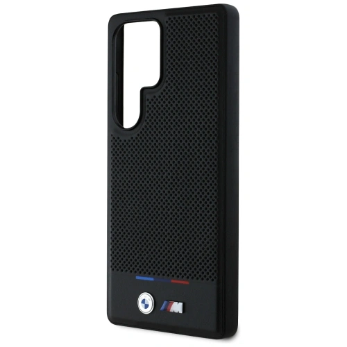 Kup BMW Leder Tricolor Stripe MagSafe Samsung Galaxy S25 Ultra schwarz - BMW808 - {ean13} - Sklep Home Screen