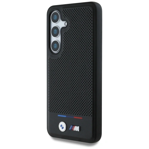 Kup BMW Piele Tricolor Stripe MagSafe Samsung Galaxy S25+ Plus negru - BMW809 - {ean13} - Sklep Home Screen