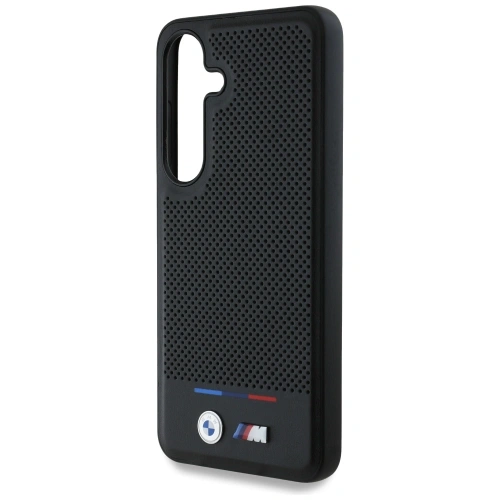 Kup BMW Piele Tricolor Stripe MagSafe Samsung Galaxy S25+ Plus negru - BMW809 - {ean13} - Sklep Home Screen