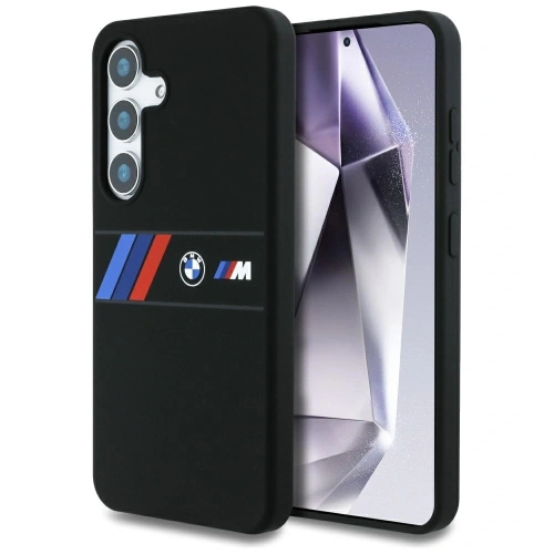 Kup BMW Silikon Mittlere Trikolore Streifen MagSafe Samsung Galaxy S25 schwarz - BMW810 - {ean13} - Sklep Home Screen
