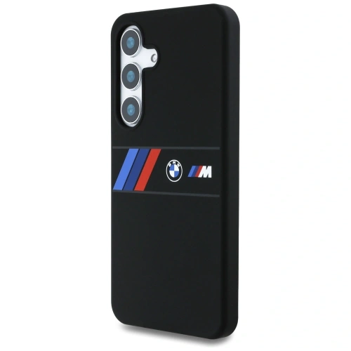 Kup BMW Silikon Mittlere Trikolore Streifen MagSafe Samsung Galaxy S25 schwarz - BMW810 - {ean13} - Sklep Home Screen